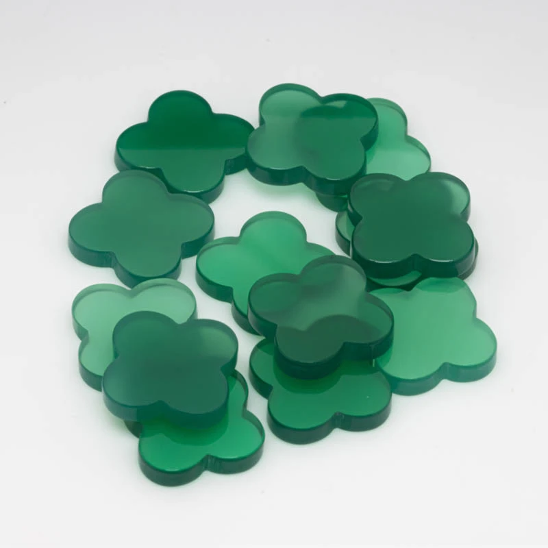 Natural Green Agate Clover Stone